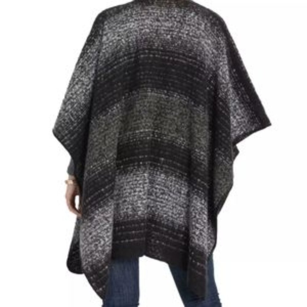 Woolrich Cozy Blanket Wrap Black Gray White One Size - Picture 3 of 6